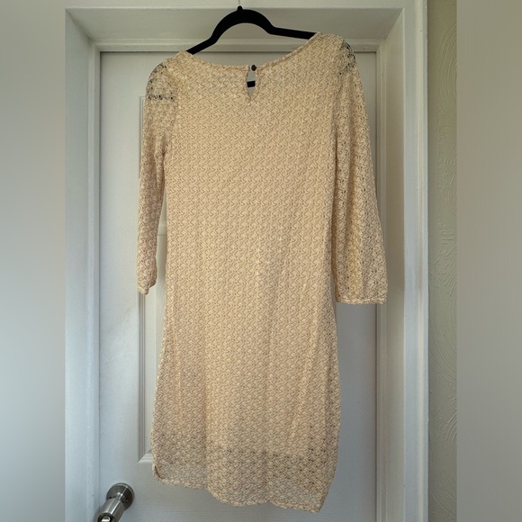Lucky Brand Mini Dress with Metallic Gold Lace Overlay - Picture 2 of 6